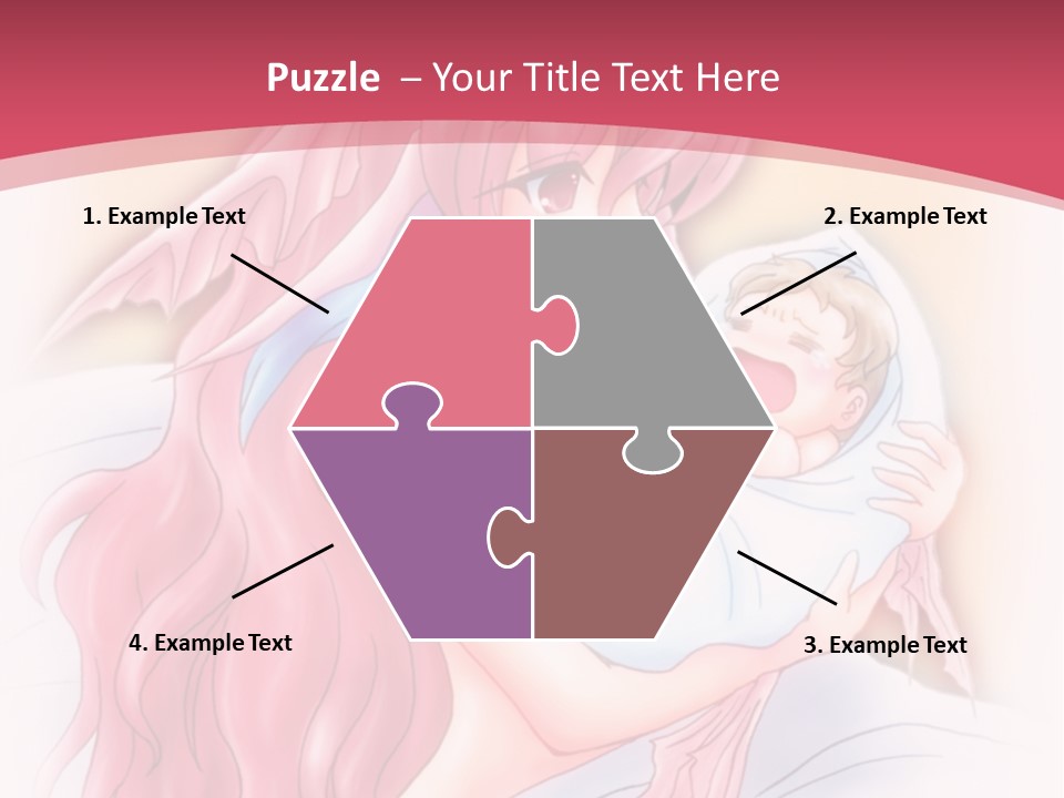 A Pink Haired Woman Holding A Baby In Her Arms PowerPoint Template