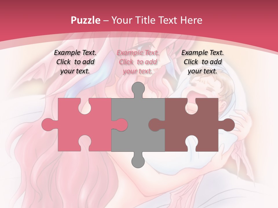 A Pink Haired Woman Holding A Baby In Her Arms PowerPoint Template