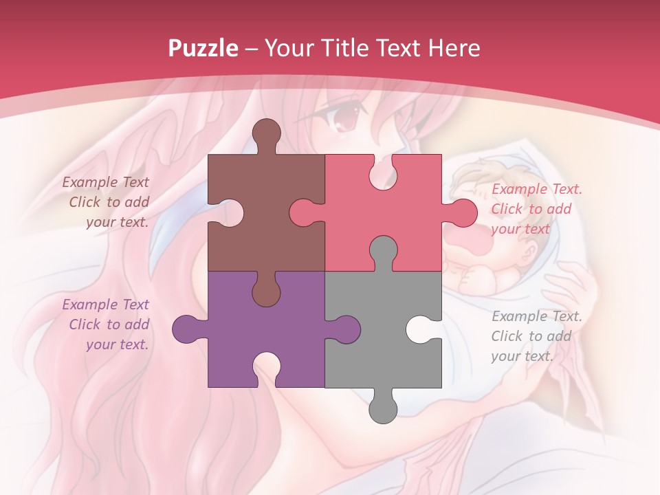 A Pink Haired Woman Holding A Baby In Her Arms PowerPoint Template