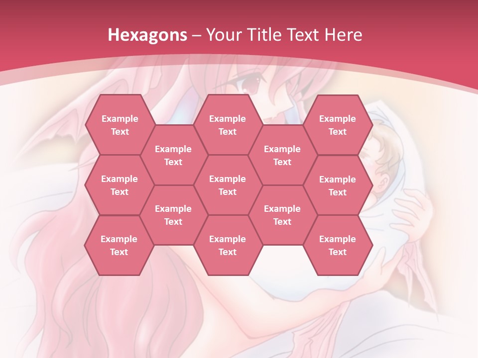 A Pink Haired Woman Holding A Baby In Her Arms PowerPoint Template