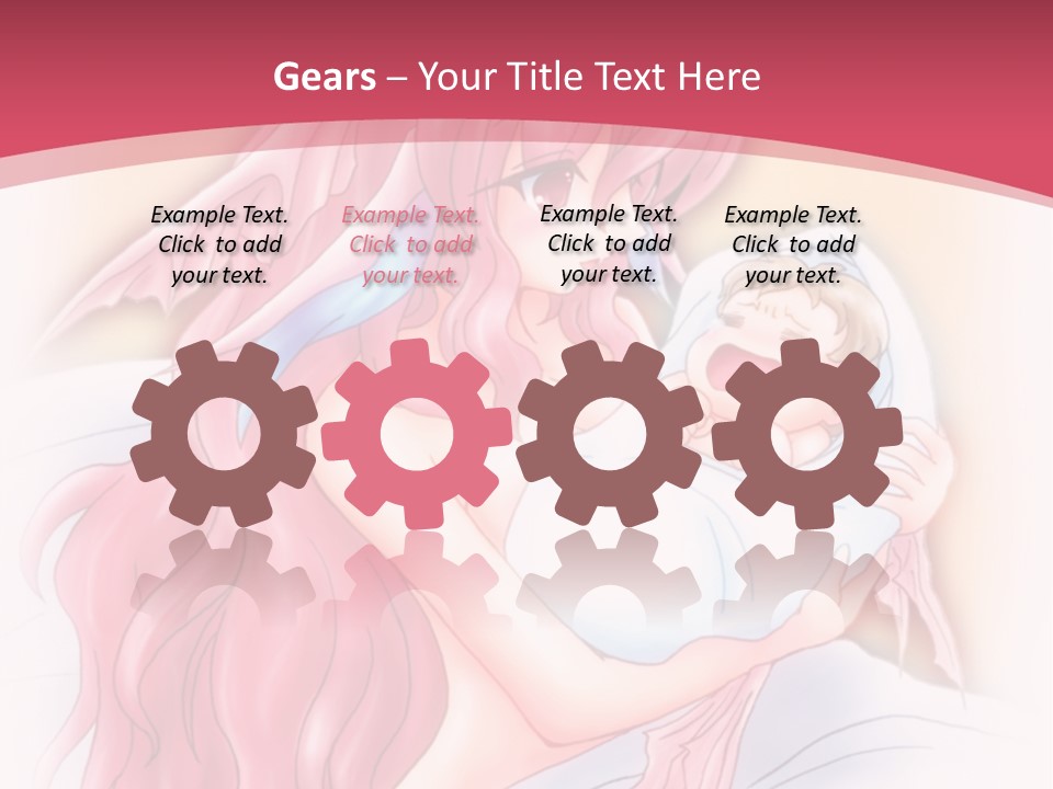 A Pink Haired Woman Holding A Baby In Her Arms PowerPoint Template