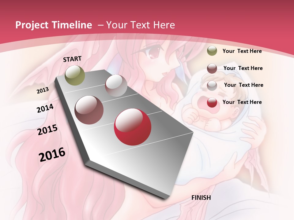 A Pink Haired Woman Holding A Baby In Her Arms PowerPoint Template