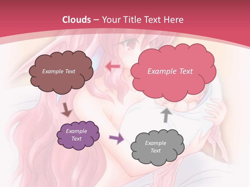 A Pink Haired Woman Holding A Baby In Her Arms PowerPoint Template