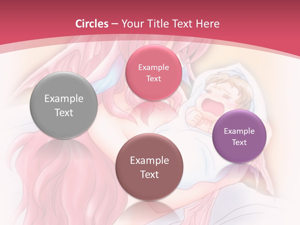 A Pink Haired Woman Holding A Baby In Her Arms PowerPoint Template