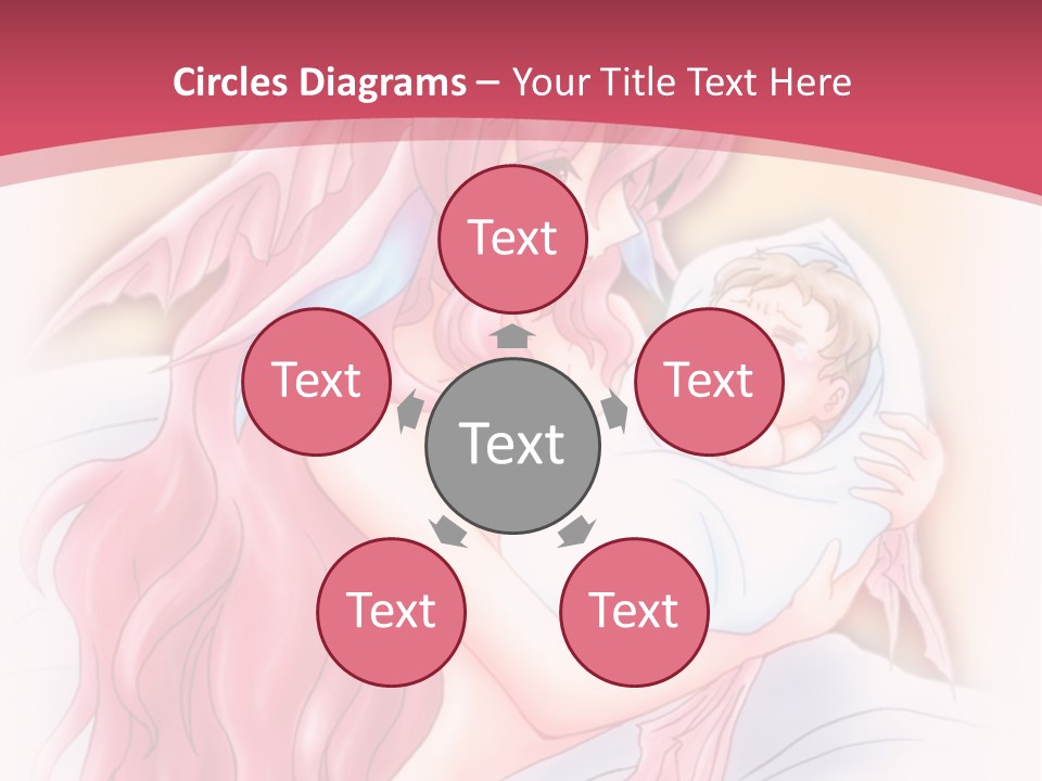 A Pink Haired Woman Holding A Baby In Her Arms PowerPoint Template