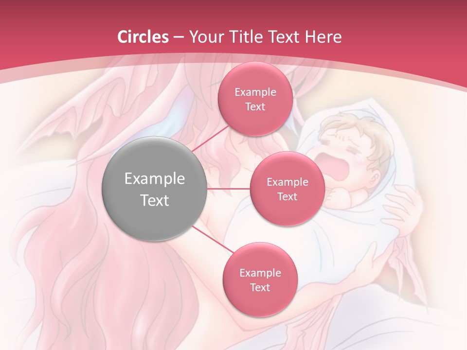 A Pink Haired Woman Holding A Baby In Her Arms PowerPoint Template