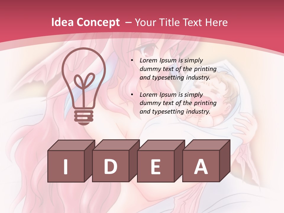 A Pink Haired Woman Holding A Baby In Her Arms PowerPoint Template