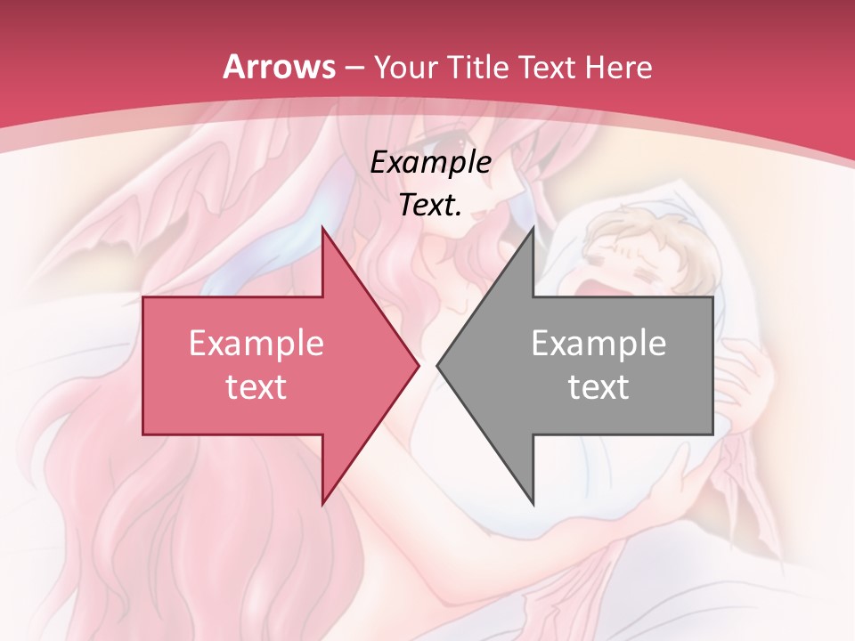 A Pink Haired Woman Holding A Baby In Her Arms PowerPoint Template