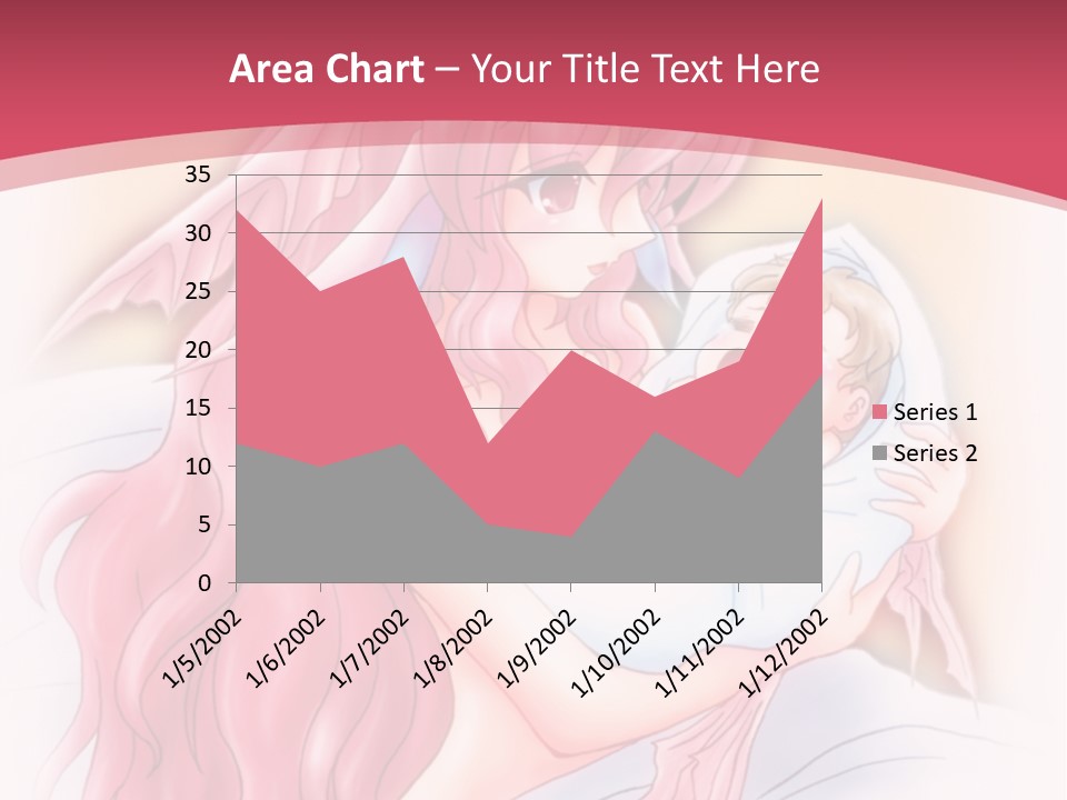 A Pink Haired Woman Holding A Baby In Her Arms PowerPoint Template