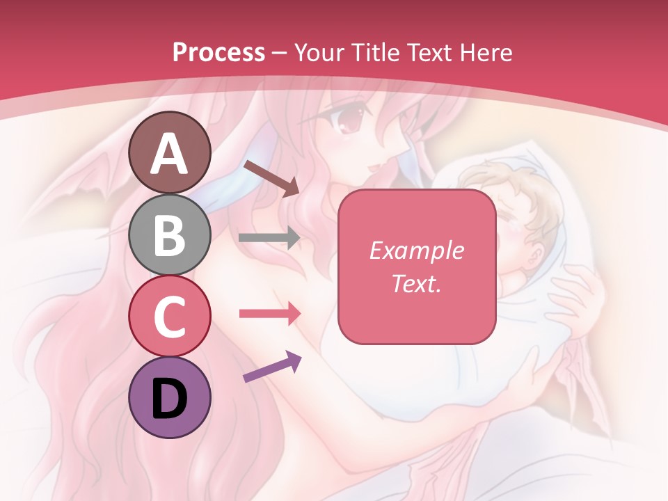 A Pink Haired Woman Holding A Baby In Her Arms PowerPoint Template