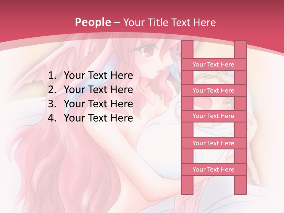 A Pink Haired Woman Holding A Baby In Her Arms PowerPoint Template