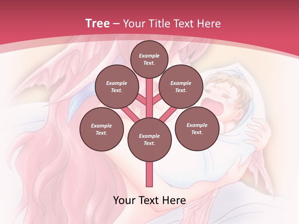 A Pink Haired Woman Holding A Baby In Her Arms PowerPoint Template