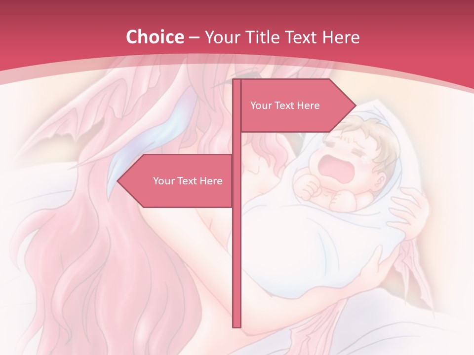 A Pink Haired Woman Holding A Baby In Her Arms PowerPoint Template
