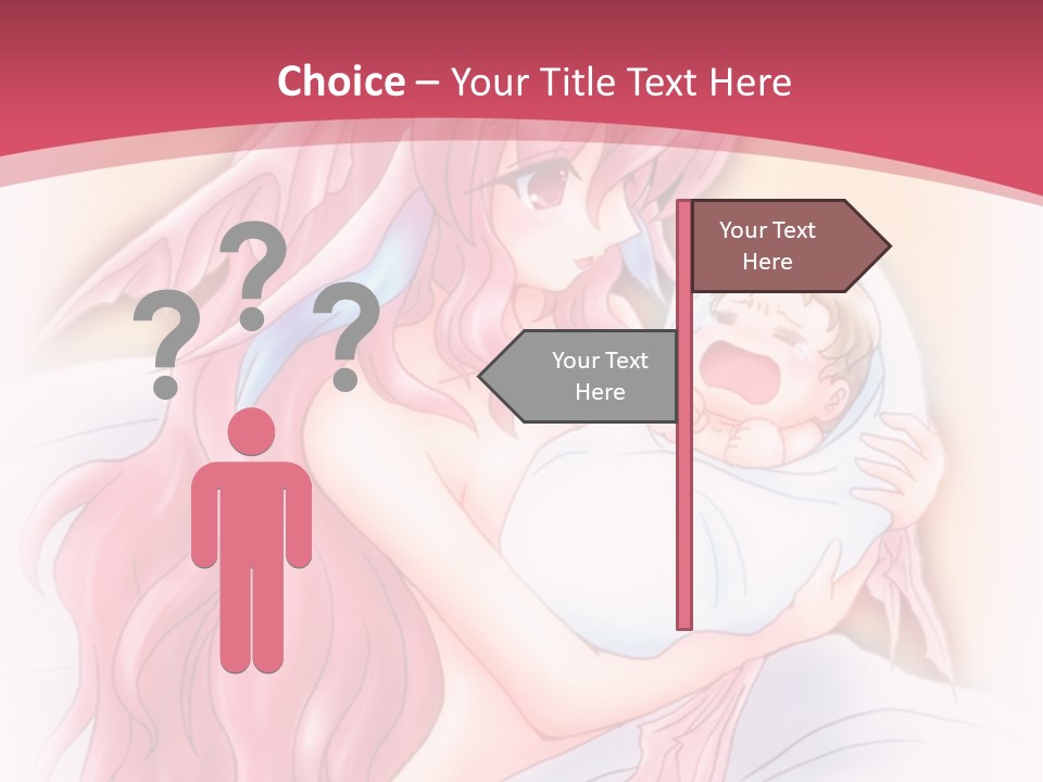 A Pink Haired Woman Holding A Baby In Her Arms PowerPoint Template