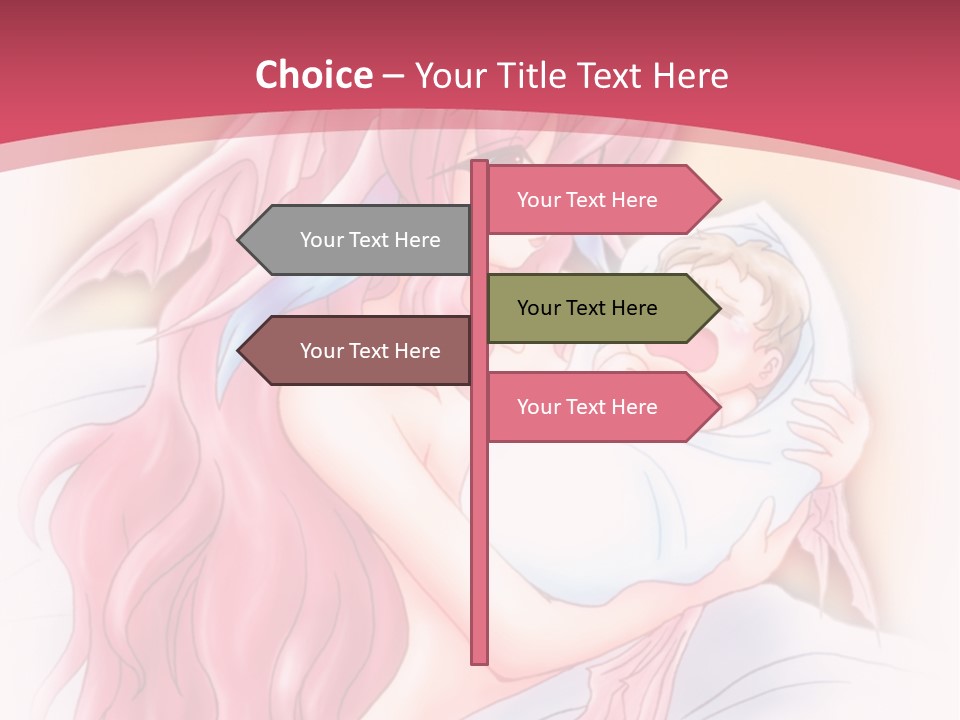 A Pink Haired Woman Holding A Baby In Her Arms PowerPoint Template