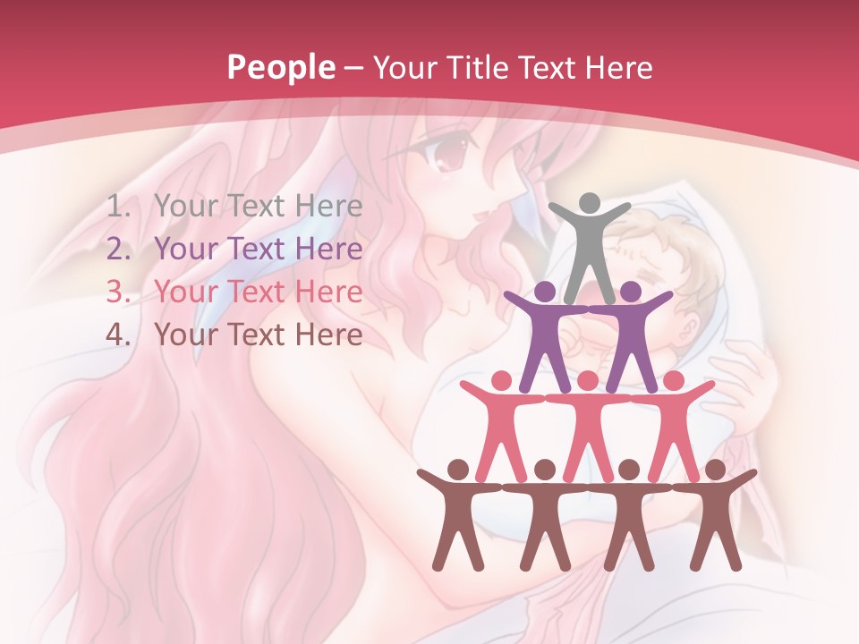 A Pink Haired Woman Holding A Baby In Her Arms PowerPoint Template