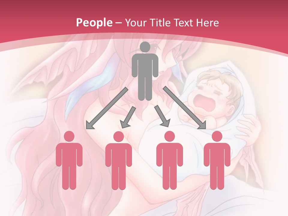 A Pink Haired Woman Holding A Baby In Her Arms PowerPoint Template