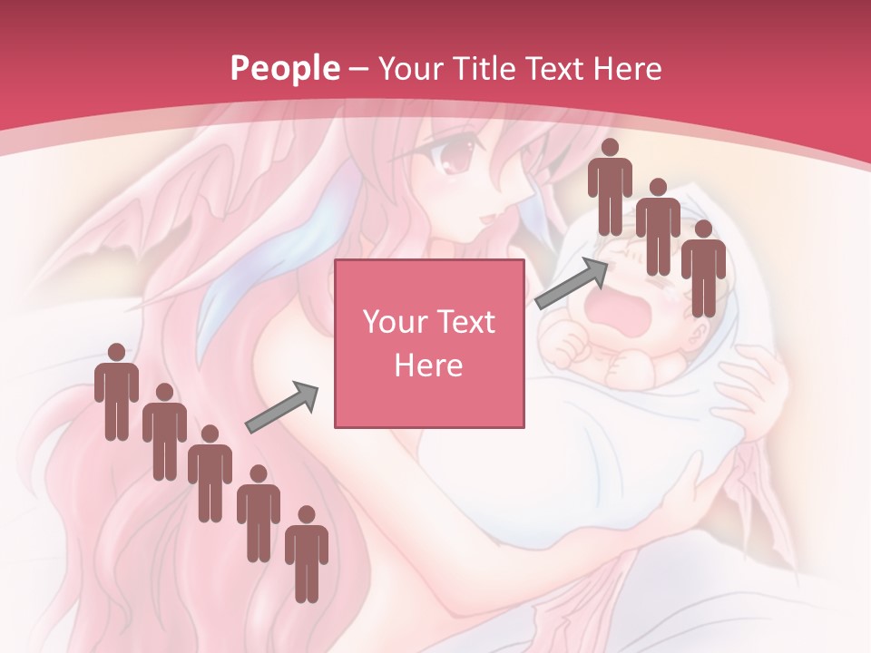 A Pink Haired Woman Holding A Baby In Her Arms PowerPoint Template