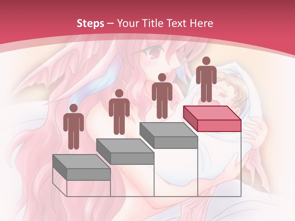 A Pink Haired Woman Holding A Baby In Her Arms PowerPoint Template