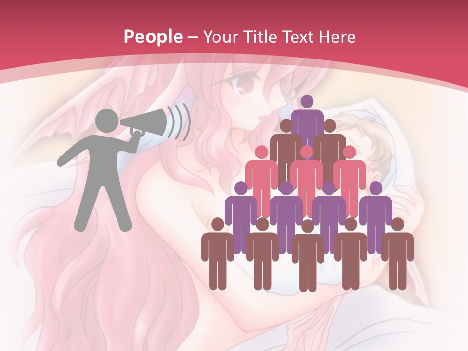 A Pink Haired Woman Holding A Baby In Her Arms PowerPoint Template