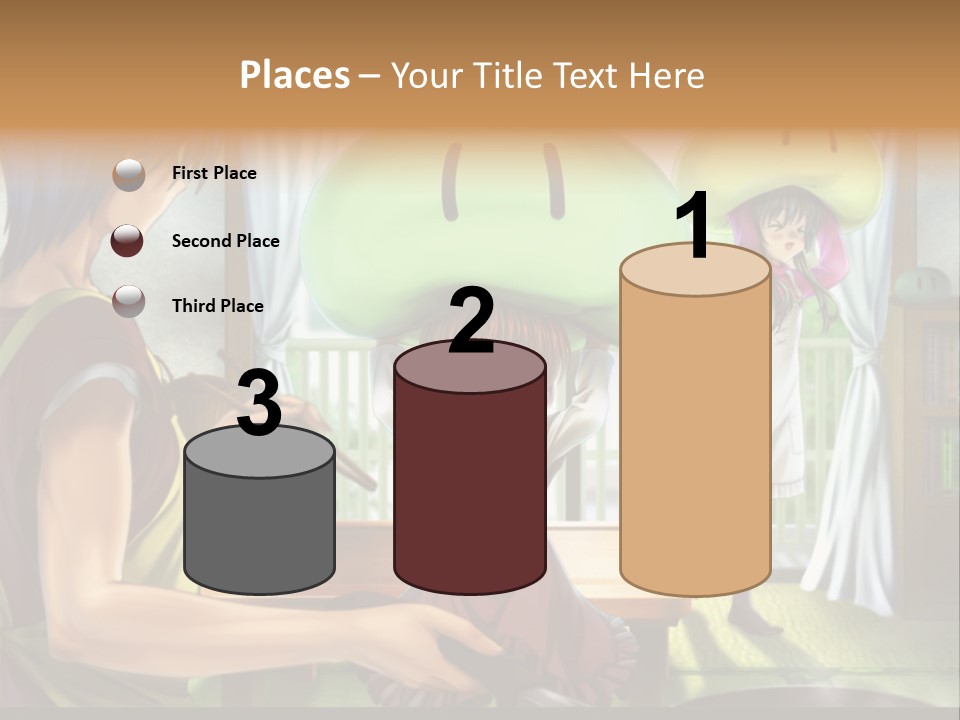 A Group Of People With A Green Mushroom On Their Head PowerPoint Template