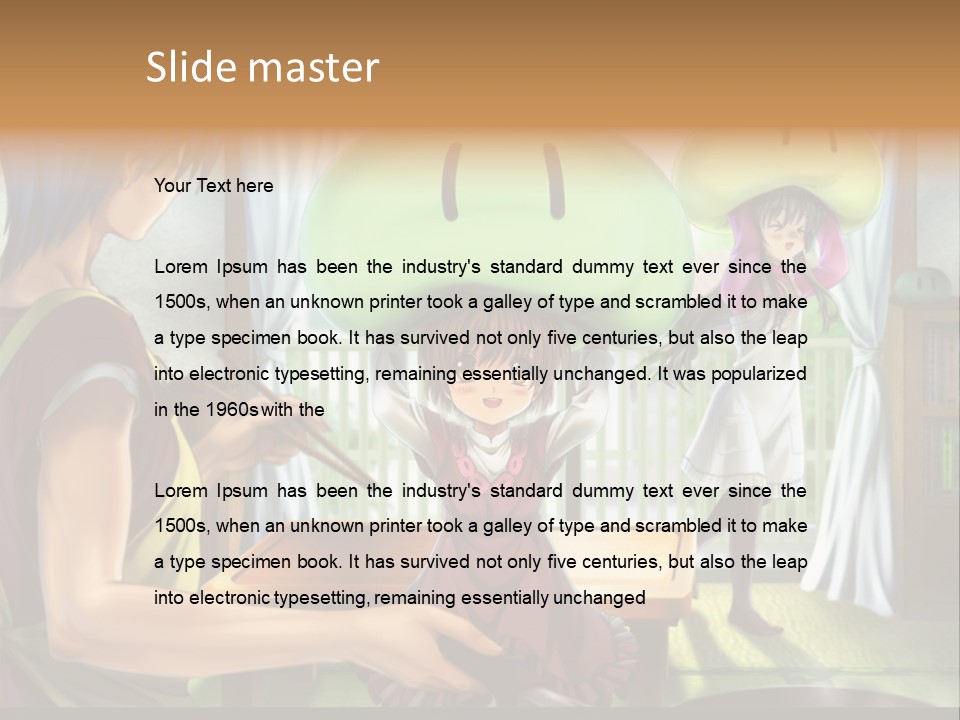 A Group Of People With A Green Mushroom On Their Head PowerPoint Template