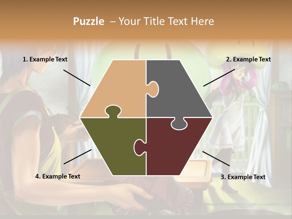 A Group Of People With A Green Mushroom On Their Head PowerPoint Template