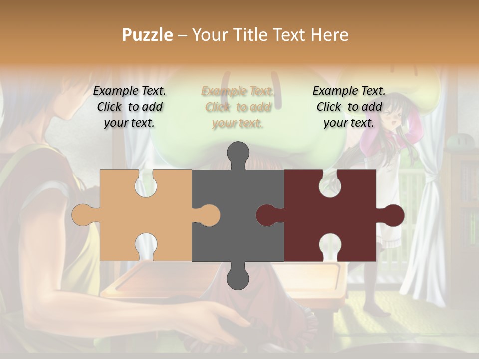 A Group Of People With A Green Mushroom On Their Head PowerPoint Template