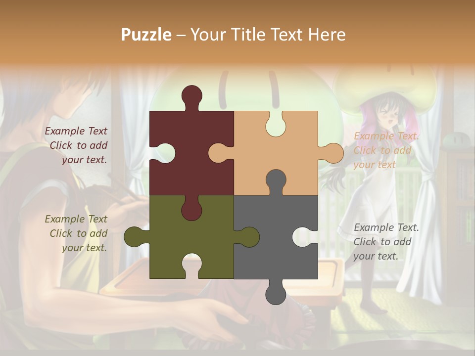 A Group Of People With A Green Mushroom On Their Head PowerPoint Template