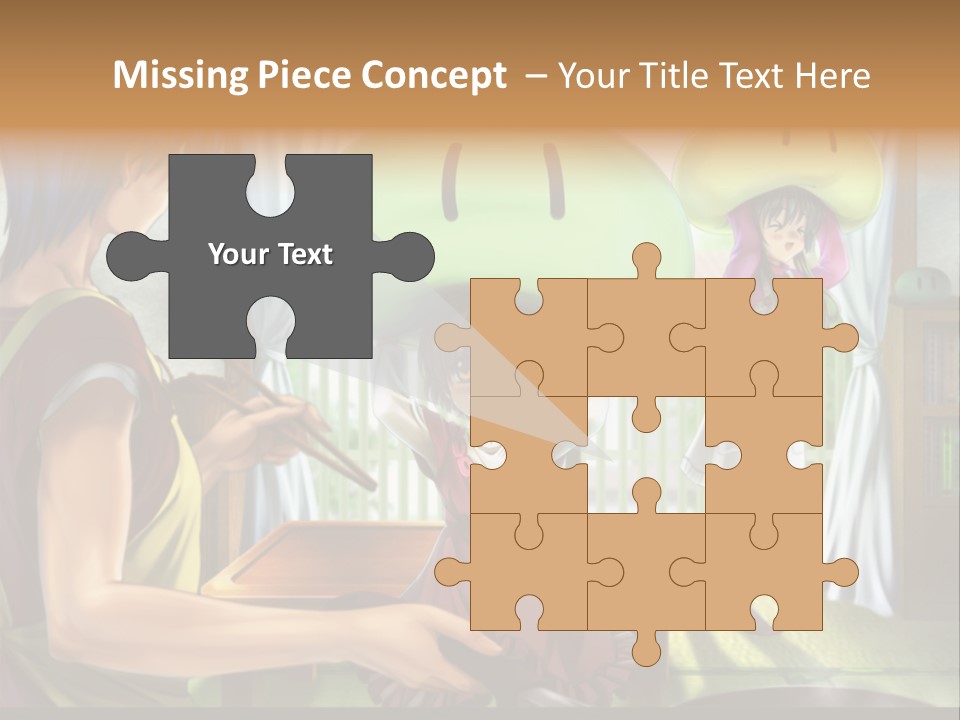 A Group Of People With A Green Mushroom On Their Head PowerPoint Template