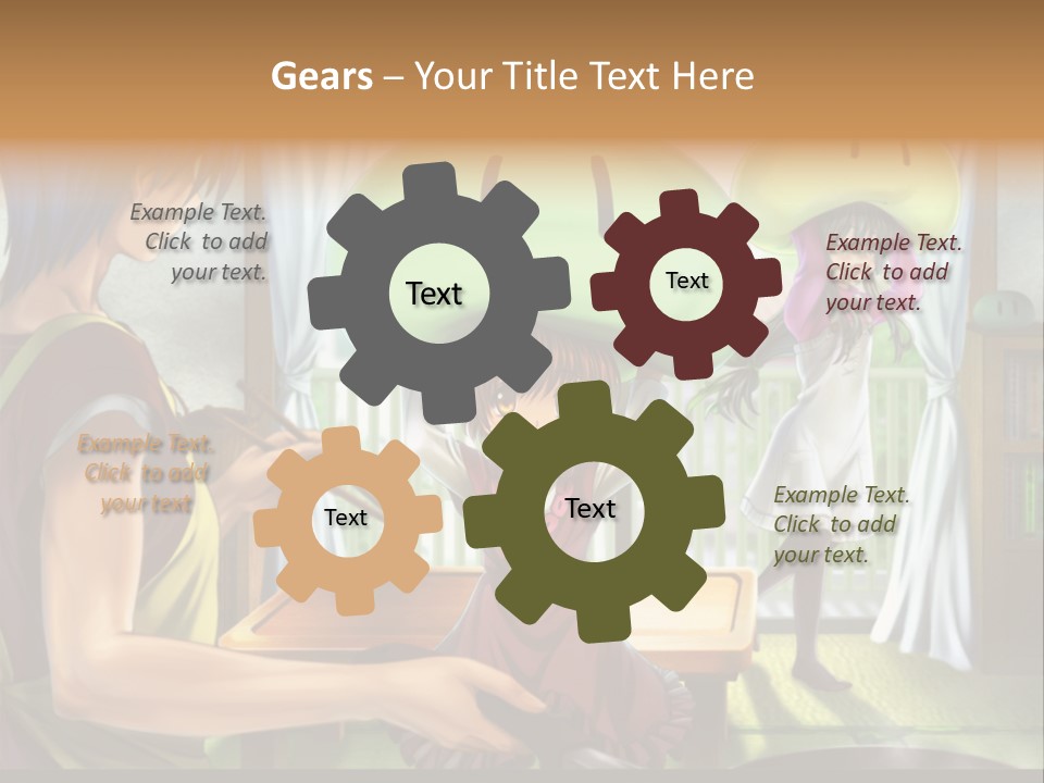 A Group Of People With A Green Mushroom On Their Head PowerPoint Template