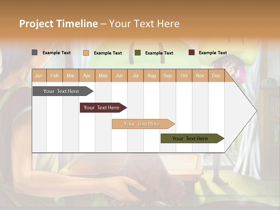 A Group Of People With A Green Mushroom On Their Head PowerPoint Template