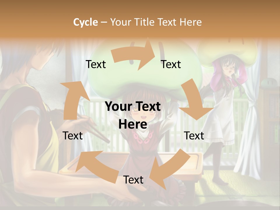 A Group Of People With A Green Mushroom On Their Head PowerPoint Template