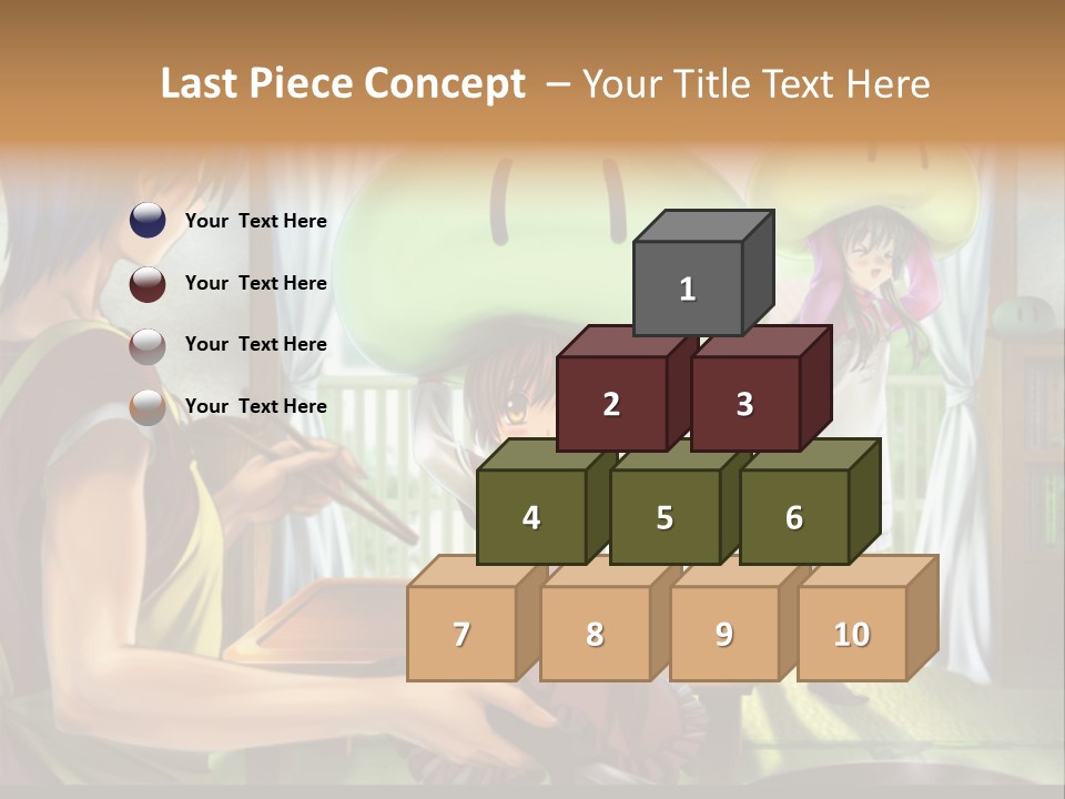 A Group Of People With A Green Mushroom On Their Head PowerPoint Template