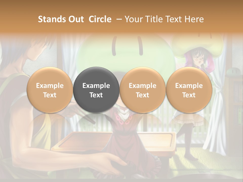 A Group Of People With A Green Mushroom On Their Head PowerPoint Template