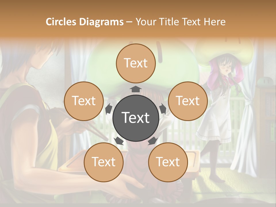 A Group Of People With A Green Mushroom On Their Head PowerPoint Template