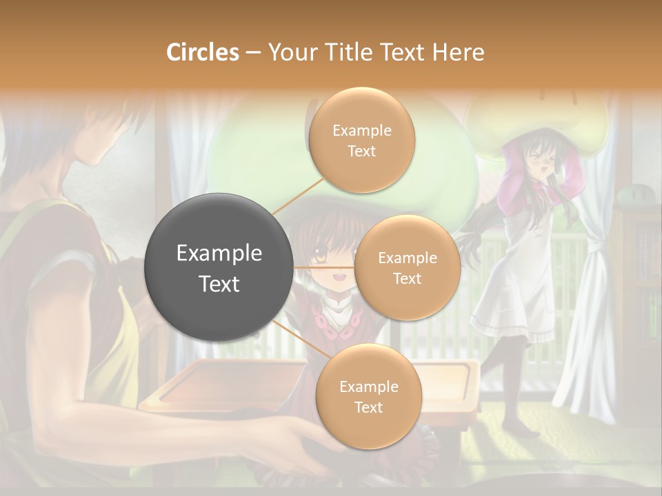 A Group Of People With A Green Mushroom On Their Head PowerPoint Template