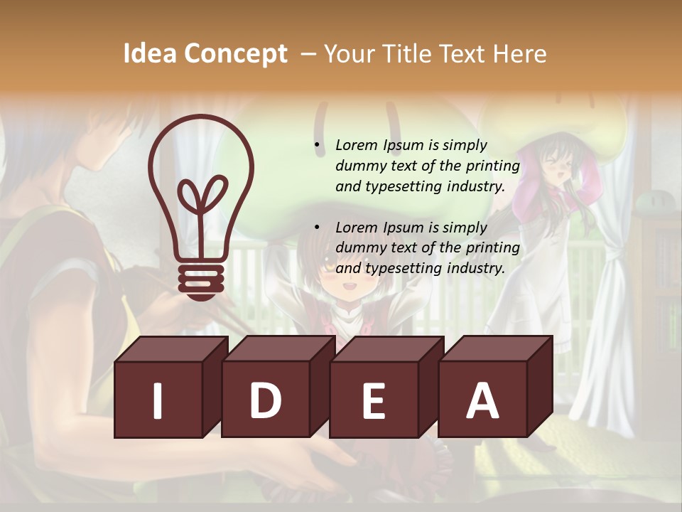 A Group Of People With A Green Mushroom On Their Head PowerPoint Template