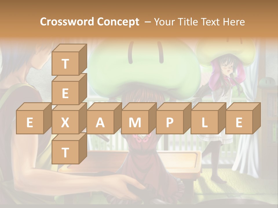 A Group Of People With A Green Mushroom On Their Head PowerPoint Template