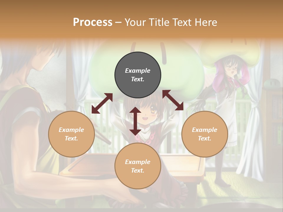 A Group Of People With A Green Mushroom On Their Head PowerPoint Template