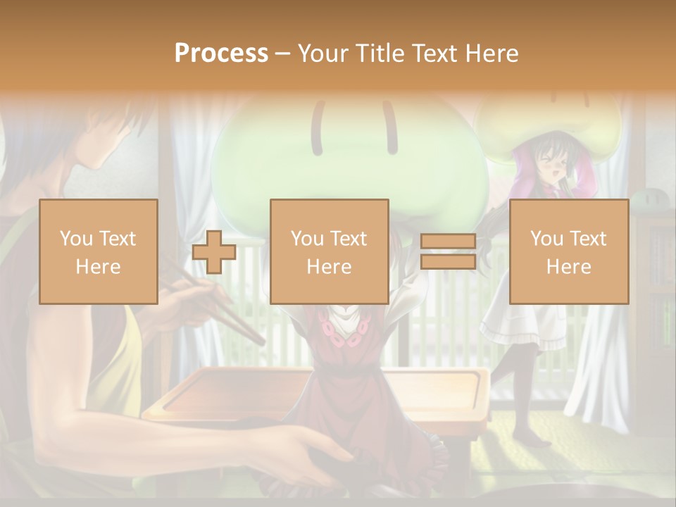 A Group Of People With A Green Mushroom On Their Head PowerPoint Template