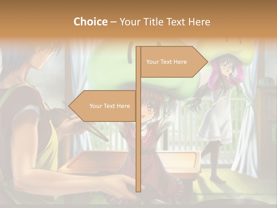 A Group Of People With A Green Mushroom On Their Head PowerPoint Template