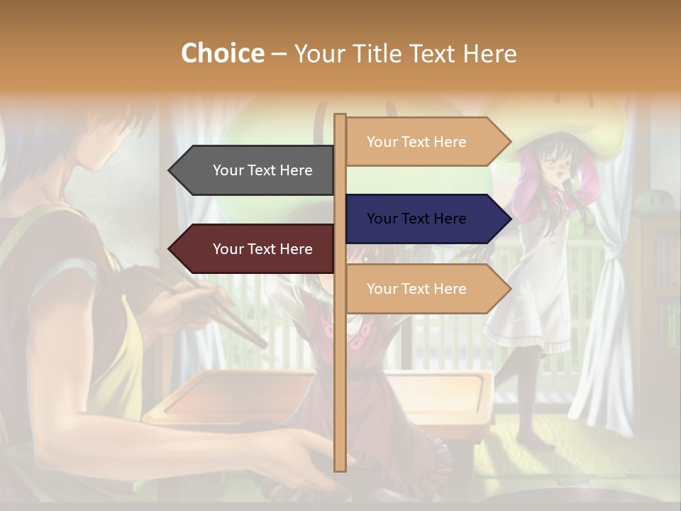 A Group Of People With A Green Mushroom On Their Head PowerPoint Template