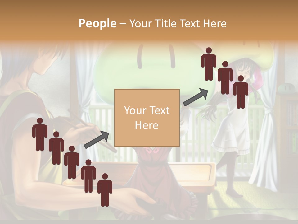 A Group Of People With A Green Mushroom On Their Head PowerPoint Template