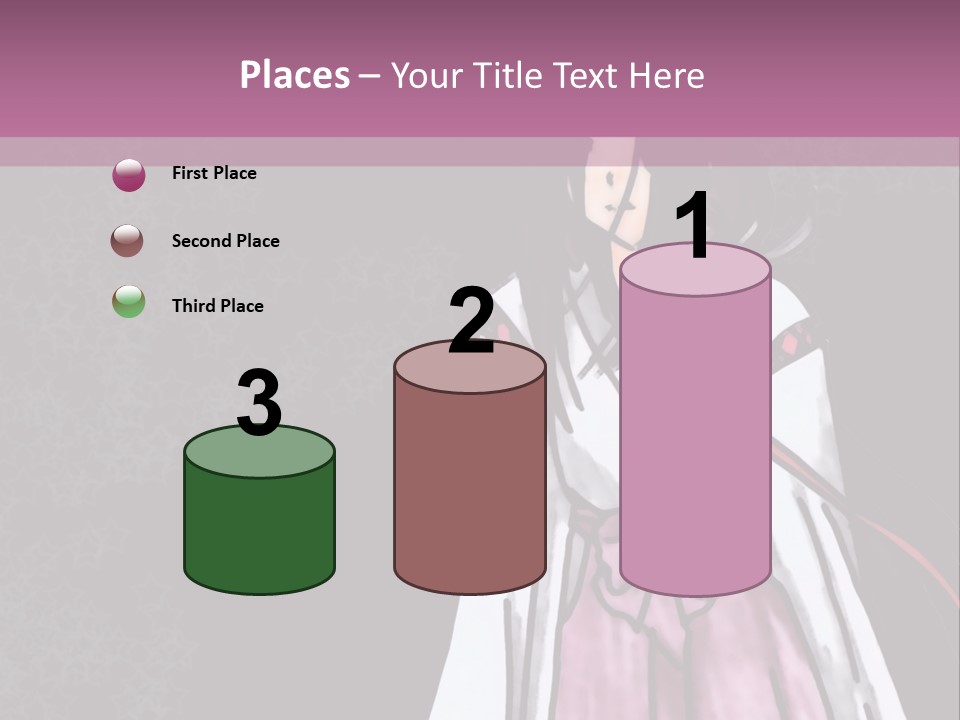 A Woman In A Pink Dress Is Standing In Front Of A Purple Background PowerPoint Template