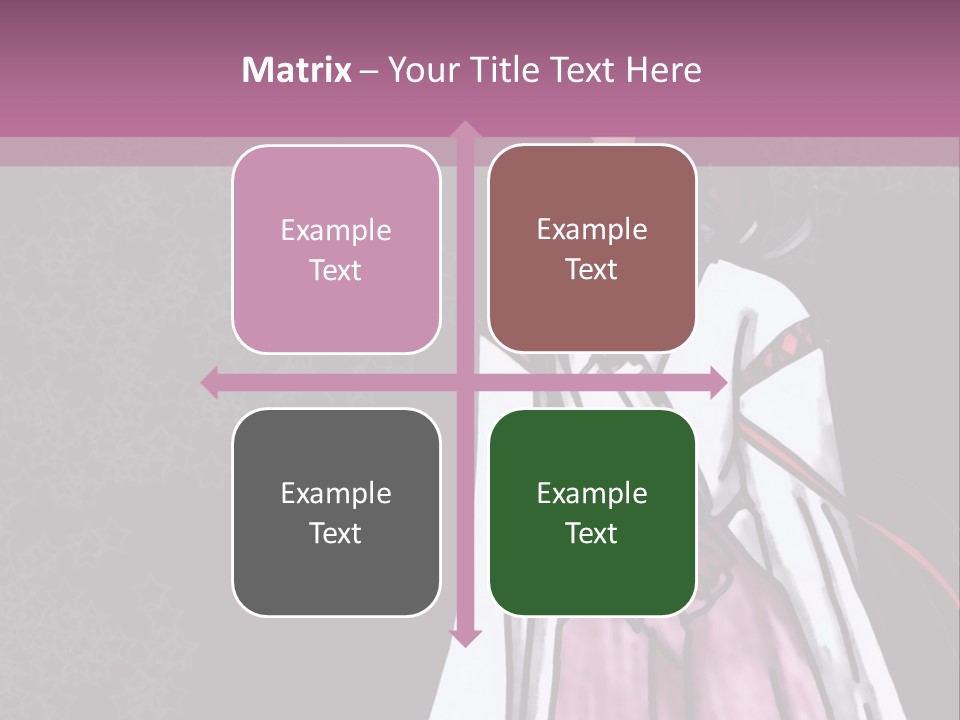 A Woman In A Pink Dress Is Standing In Front Of A Purple Background PowerPoint Template