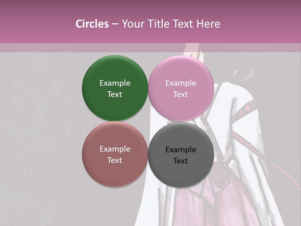 A Woman In A Pink Dress Is Standing In Front Of A Purple Background PowerPoint Template