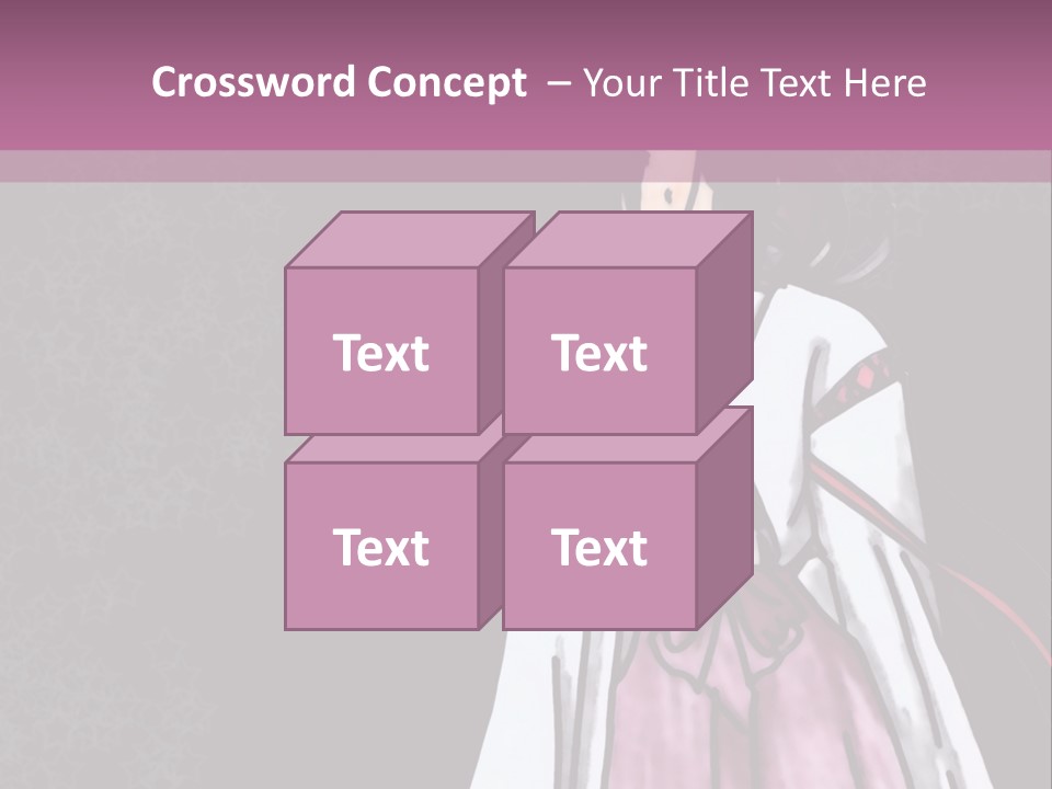 A Woman In A Pink Dress Is Standing In Front Of A Purple Background PowerPoint Template