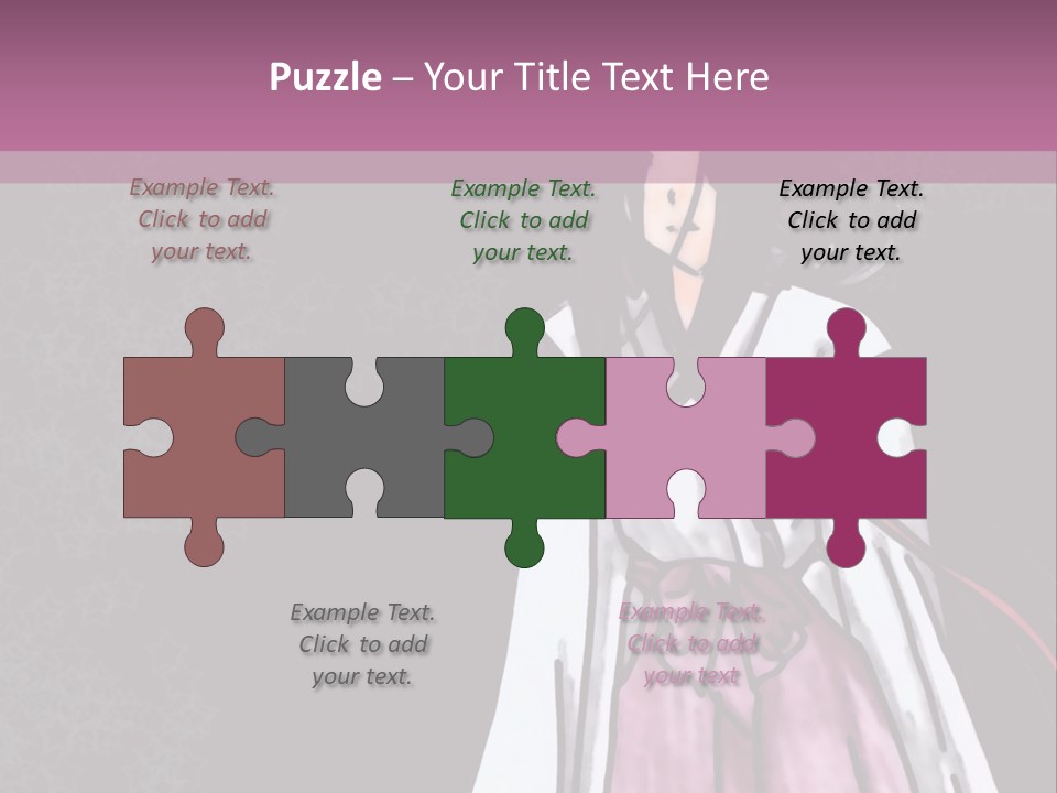 A Woman In A Pink Dress Is Standing In Front Of A Purple Background PowerPoint Template