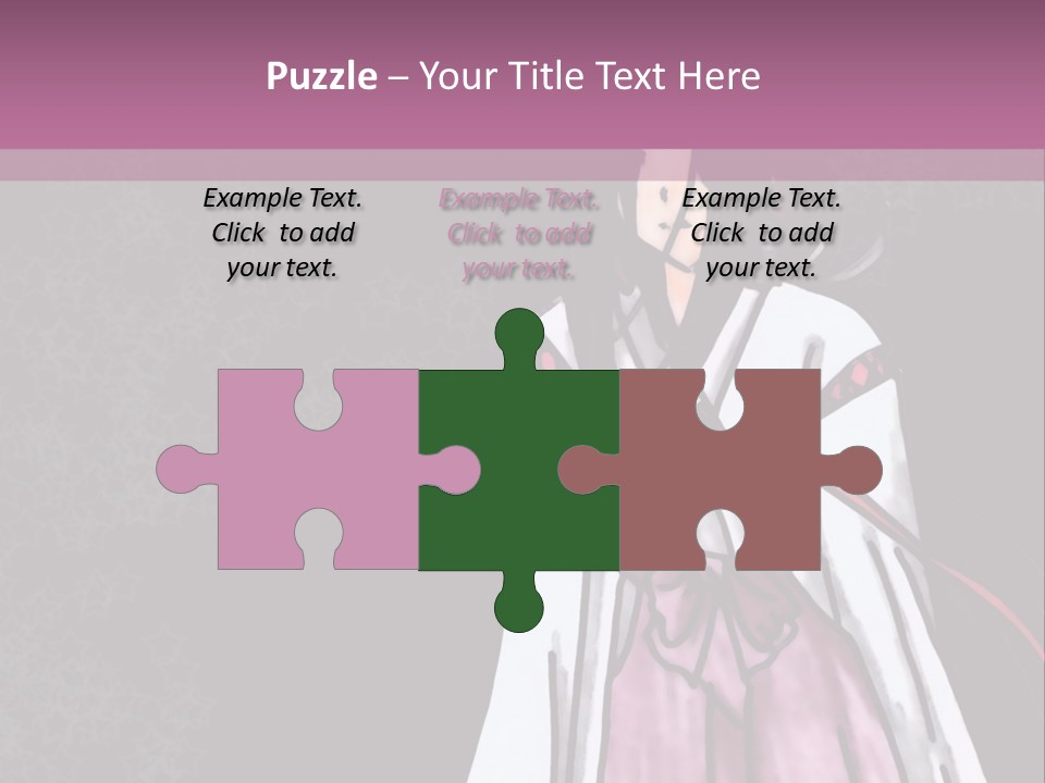 A Woman In A Pink Dress Is Standing In Front Of A Purple Background PowerPoint Template